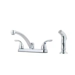 Pfister G1358000 Pfirst Two Handle Kitchen Faucet With Spray, Chrome. Fixed Price $67.08.