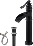 Matte Black Waterfall Vessel Sink Faucet With Drain & Supply Lines. Fixed Price $109.99.