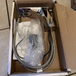 Kohler K-7517-CP Hybrid Geometric Touchless Faucet W/ Mixer, Polished Chrome New. Fixed Price $375.00.