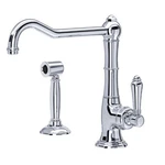 Rohl Acqui Polished Chrome Extended Spout Kitchen Faucet W/side Spray. Fixed Price $949.95.