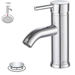 Bwe Hole Single-handle Bathroom Faucet With Pop Up Drain Polished Chrome. Fixed Price $20.99.
