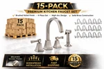 Design House Torino Classic 2-HANDLE Kitchen Faucet Sprayer Satin Nickel 15 Pack. Fixed Price $599.99.