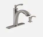 Kohler Linwood Kitchen Pullout Faucet W/soap Dispenser Scratchshield Finish Used. Fixed Price $49.06.
