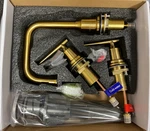 Wowow 8 In. Widespread Double Handle Bathroom Faucet With Drain Kit Gold. Fixed Price $51.00.
