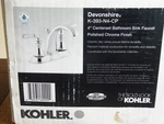 Chrome Kohler K-393-N4-CP Devonshire Centerset 4" Bathroom Faucet & Drain Freesh. Fixed Price $149.99.