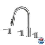 Tohlar Brushed Nickel Kitchen Faucet Pull Down Sprayer, Spot-free Stainless. Fixed Price $71.49.
