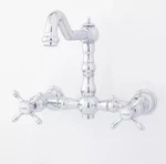 Signature Hardware Delilah Wall-mount Faucet Cross Handles Chrome. Fixed Price $199.00.