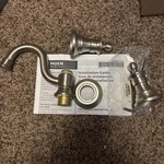 Parts Moen TS418BN Waterhill Brushed Nickel 2 Handle Widespread Bathroom Faucet. Fixed Price $49.99.
