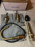 Phiestina Pull Down Sprayer Brushed Gold Bathroom Sink Faucet, 8 Inch 3 Hole 2. Fixed Price $45.00.