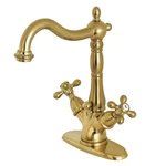 Kingston Brass KS1437AX In. Centerset Bathroom Faucet, Brushed. Fixed Price $150.00.