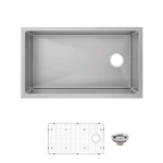 Glacier Bay Tight Radius 31" 1-BOWL Stainless Steel Kitchen Sink W/ Accessories. Fixed Price $219.88.