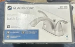 Glacier Bay Builders 4 In. Centerset 2-HANDLE Bathroom Faucet Brushed Nickel. Fixed Price $20.00.