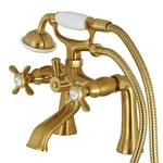 Kingston Deck-mount Clawfoot Tub Faucet, Brushed Brass, KS288SB. Fixed Price $737.04.