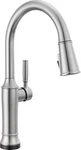 Delta Renaldi Kitchen Faucet With Pull Down Sprayer Brushed Nickel Sink. Fixed Price $225.20.