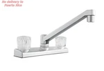 Faucet With Dual Acrylic Handles, Chrome Finish. Fixed Price $26.98.