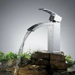 Greenspring Brass Waterfall Single Handle Bathroom Sink Vessel Faucet Chrome. Fixed Price $37.90.