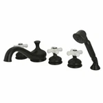 Kingston Brass Oil Rubbed Bronze Finish Bathroom Faucet With Handles KS33355PX. Fixed Price $450.00.