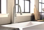 Allen + Roth Bryton Led Stainless Steel Single Handle Pull-down Kitchen Faucet. Fixed Price $120.00.