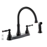 Glacier Bay Fairway Kitchen Faucet With Side Sprayer In Mediterranean Bronze. Fixed Price $104.99.