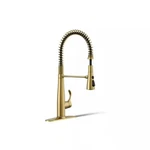 Kohler Simplice Pull Down Sprayer Kitchen Sink Faucet Vibrant Brushed Brass. Fixed Price $600.56.