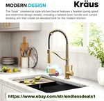 Kraus KPF-2635 Torak 1.8 Gpm Hole Pre-rinse Pull Down Kitchen Spot Free. Fixed Price $263.50.