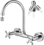 Airuida Wall Mount Kitchen Faucet With Sprayer 8 Inch Center, Chrome Polish. Fixed Price $96.82.