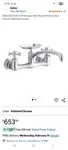 Kohler 159-3-CP Antique Back Mount Kitchen Faucet. Fixed Price $349.65.