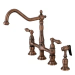 Kingston Brass KS127ALBSAC Heritage Bridge Kitchen Faucet, Antique Copper.. Fixed Price $439.00.