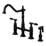 Kingston Brass KS127.TALBS Tudor 1.8 Gpm Bridge Kitchen Faucet - Black. Fixed Price $399.72.