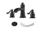 Bwe 8 In. Waterfall Widespread 2-HANDLE Bathroom Faucet With Pop-up Drain Black. Fixed Price $69.00.