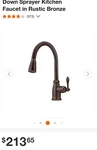 Pfister Canton Single-handle Pull-down Sprayer Kitchen Faucet Rustic Bronze. Fixed Price $140.00.