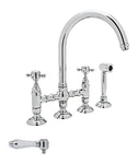 Rohl 110244 A1461LMWS-2 Country Kitchen Bridge Faucet With Side Spray And Metal. Fixed Price $1124.00.