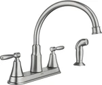 Moen 87048SRS Hutchinson Spot Resist Stainless Two-handle Kitchen Faucet. Fixed Price $148.68.