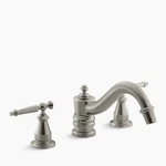 Kohler Antique Bathtub Faucet Trim For High-flow Valve T125-4-BN -brushed Nickel. Fixed Price $239.95.
