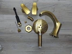 Hansgrohe 04817250 Locarno Deck Mounted Roman Tub Filler Hand Shower, Gold. Fixed Price $229.95.