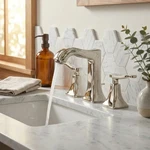 Hansgrohe Metris Two Handle Widespread Lavatory Faucet With Pop-up Drain, 1.2. Fixed Price $1048.65.