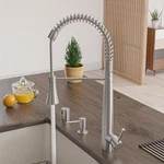 AB2039S Solid Stainless Steel Kitchen Faucet Pull Down Shower Spray. Fixed Price $468.99.