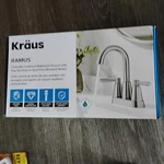 Kraus Ramus 2 Handle 4 Centerset Bathroom Faucet, Spot-free Brushed Nickel. Fixed Price $60.00.