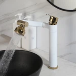 Kitchen Bathroom Sink Faucet Swing Arm Rain Spray Single Hole Mixer Brass Tap. Fixed Price $19.99.