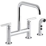 Kohler K-7548-4-CP #6 Purist 1.5 Gpm Widespread Bridge Kitchen Faucet. Fixed Price $587.10.