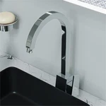 Pemberly Row Polished Chrome Gooseneck Single Hole Bathroom Faucet. Fixed Price $210.35.