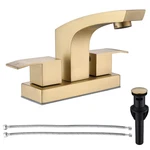 Wipphs Gold Bathroom Sink Faucet Centerset Stainless Steel Brushed. Fixed Price $70.21.