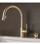 Delta Trask Gold Champagne Bronze Single Handle Deck-mount Pull-down Kitchen. Fixed Price $280.00.
