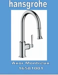Axor 16581001 Montreux Higharc Kitchen Faucet 2-SPRAY Pull-down Chrome 1.75GPM. Fixed Price $525.15.