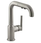 Kohler K-7506-VS Purist Pull Out Kitchen Faucet, Vibrant Stainless. Fixed Price $425.00.