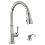 Delta Capertee 1 Handle Pull-down Kitchen Faucet Stainless-certified Refurbished. Fixed Price $188.10.