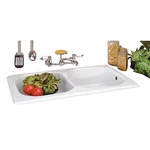 Kitchen Farmhouse Drop-in Counter Sink Porcelain Double Bowl Renovators Supply. Fixed Price $725.99.