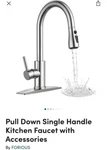 New Box Forious Chrome Single-handle Pull-down Sprayer Kitchen Faucet. Fixed Price $41.08.