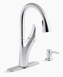 Kohler K-REC32323-SD-CP Touchless Pull-down Kitchen Faucet Soap/lotion Dispenser. Fixed Price $115.00.