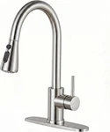 Kingo Kitchen Faucet, Brushed Nickel Faucets With Pull Down Sprayer, Hig. Fixed Price $39.99.